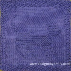 Kitty Running Knit Dishcloth Pattern