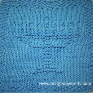Menorah Knit Dishcloth Pattern