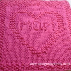 Mother's Day Heart Knit Dishcloth Pattern