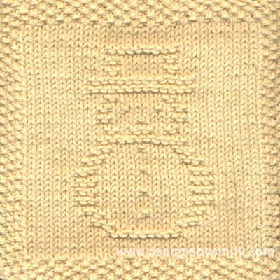 Snowman Knit Dishcloth Pattern