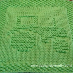 Tractor Knit Dishcloth Pattern