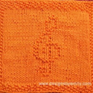 Treble Clef Knit Dishcloth Pattern